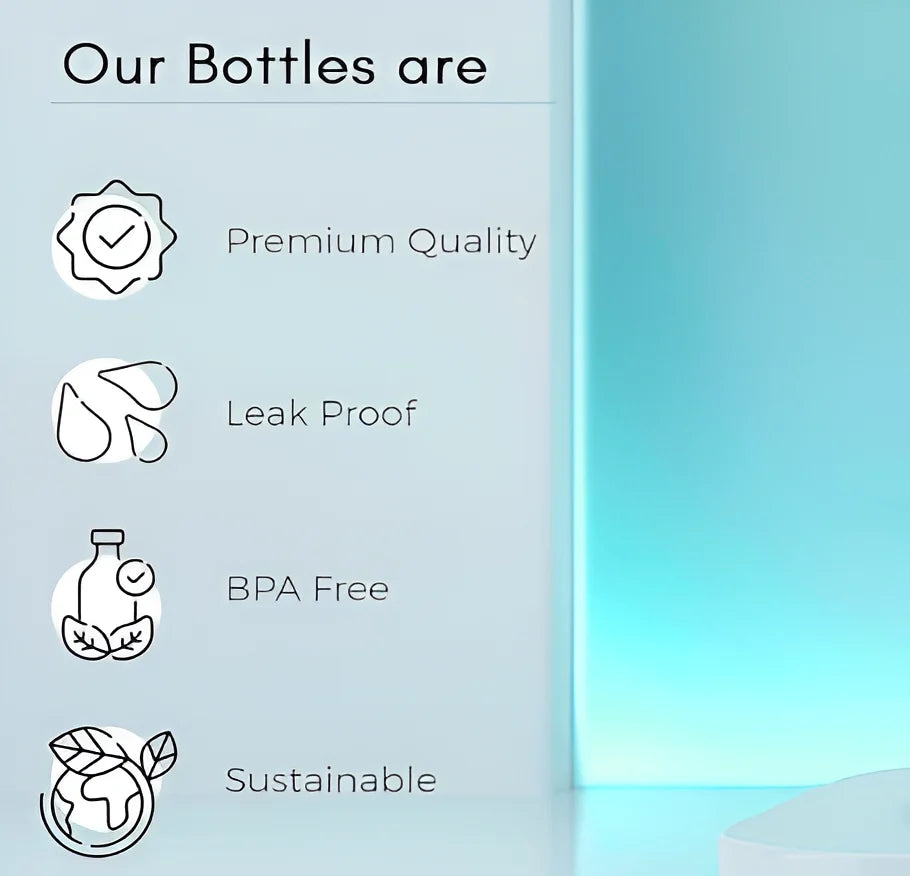 AquaGlass Premium Water Bottle 400ml with Screw Cap, BPA-Free, Portable Design, Assorted Colours