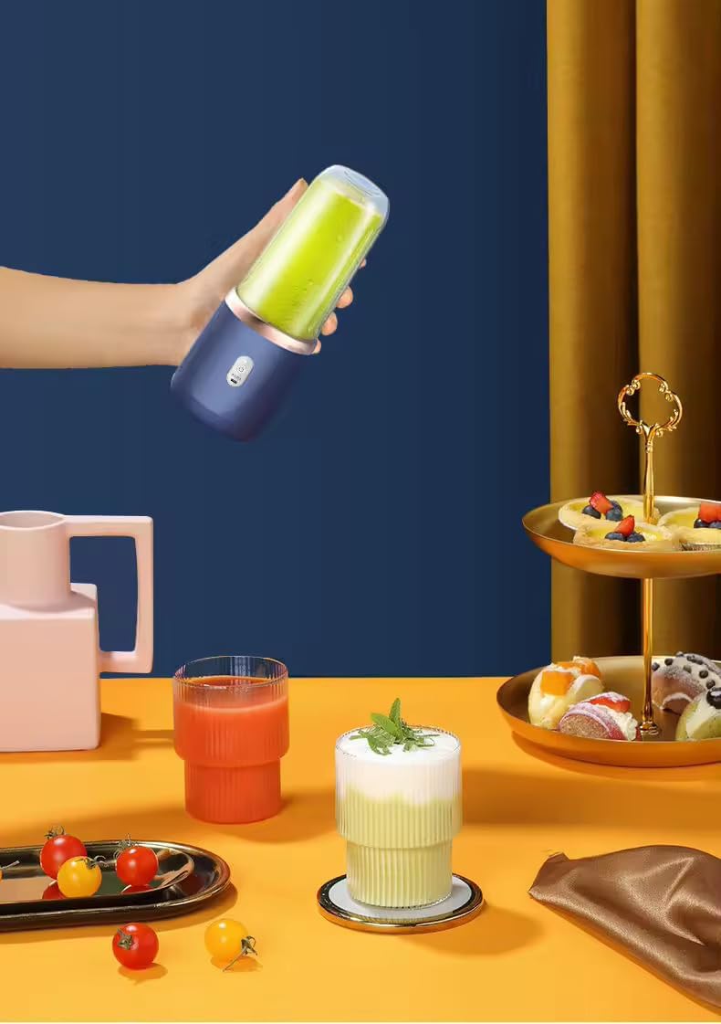 Portable USB Rechargeable Blender | Mini Smoothie Maker &amp; Juicer | 6-Blade Personal Mixer for Shakes, Juices &amp; Protein Drinks