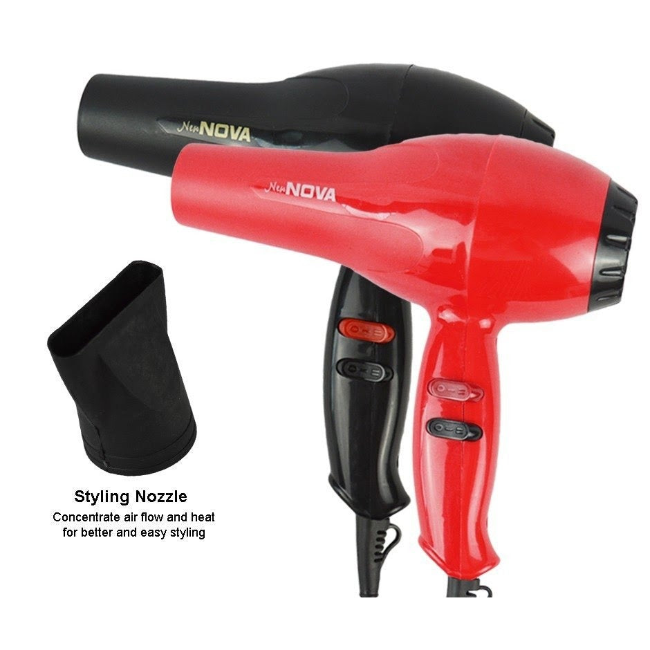 1800W Professional Hair Dryer with Styling Nozzle | 2 Speed & 3 Heat Settings | Salon-Style Fast Drying & Easy Storage