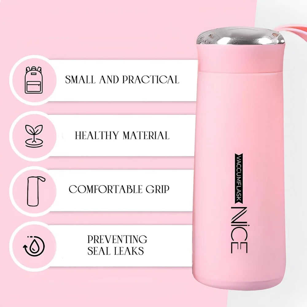 AquaGlass Premium Water Bottle 400ml with Screw Cap, BPA-Free, Portable Design, Assorted Colours