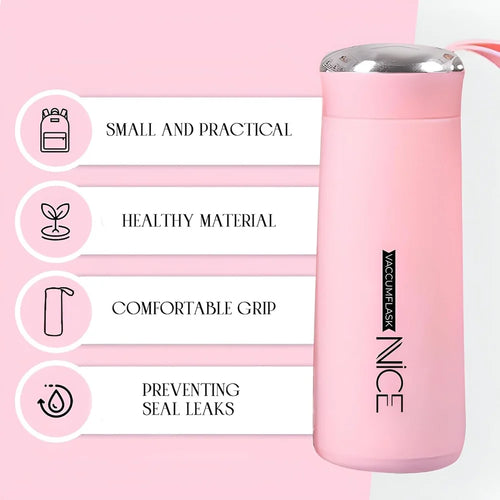 AquaGlass Premium Water Bottle 400ml with Screw Cap, BPA-Free, Portable Design, Assorted Colours