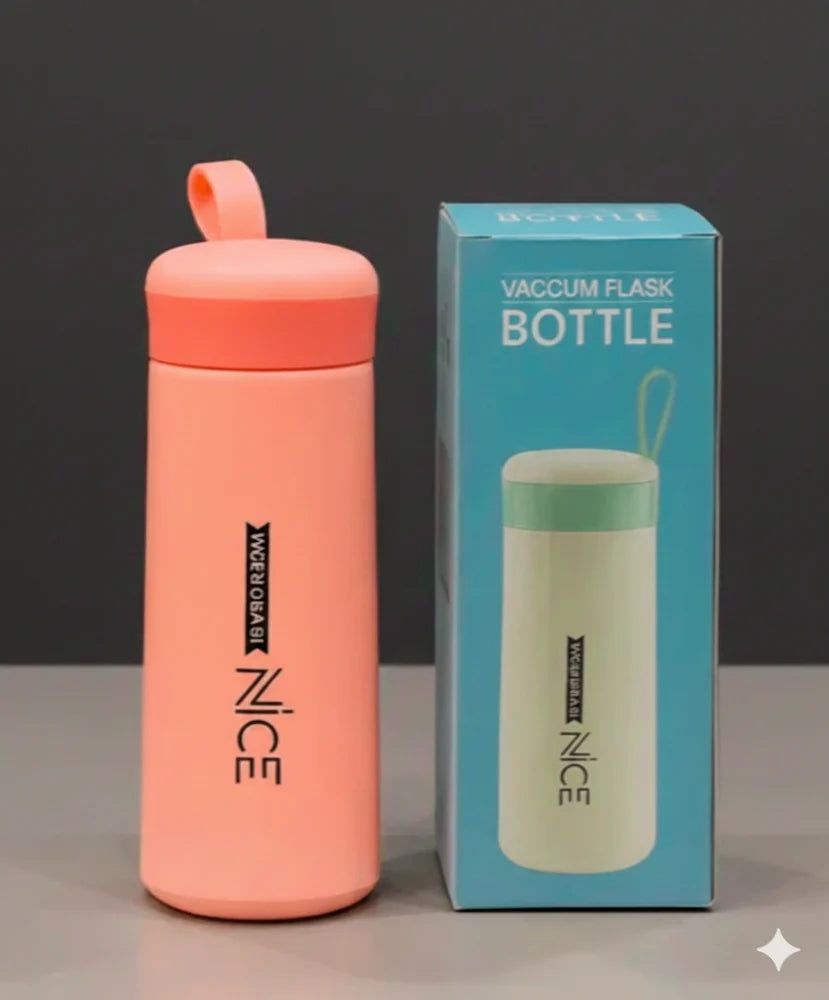 AquaGlass Premium Water Bottle 400ml with Screw Cap, BPA-Free, Portable Design, Assorted Colours